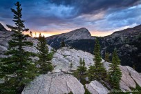 Andrews peak, storm, clouds, sunset